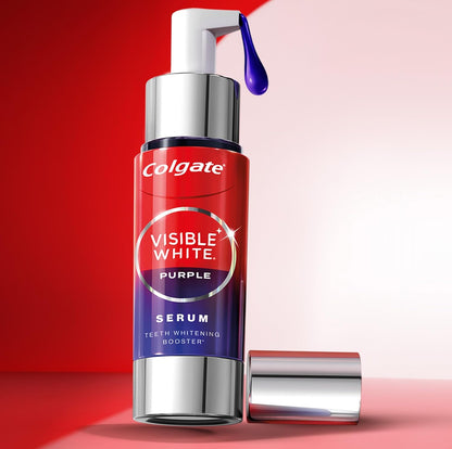 Colgate Visible White Purple Teeth Whitening Serum, 40ml â€“ Mint & Yuzu Flavour, Instant Brightening Purple Serum for Whiter Smiles