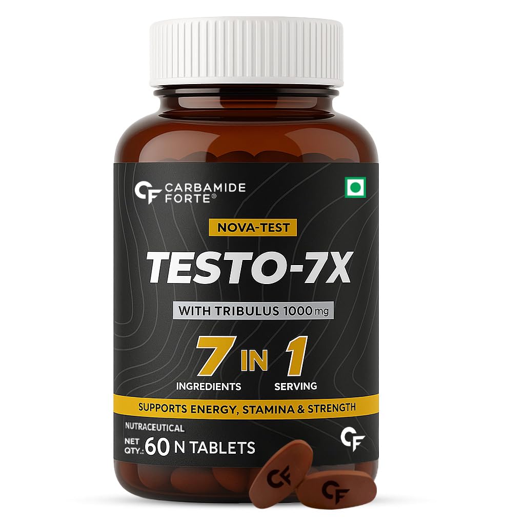 Carbamide Forte Testosterone Booster Supplement | Testosterone Supplement For Men To Support Energy, Stamina & Strength | 60 Tablets
