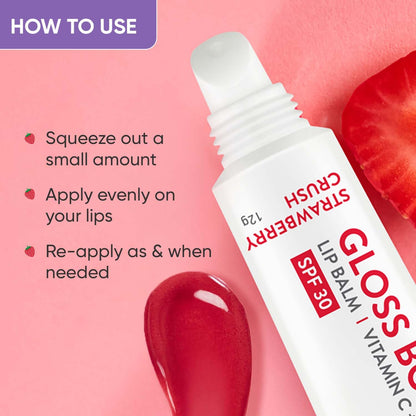 Dot & Key Strawberry Lip Balm (12gm) for Moisturization | Soft and Naturally Pink Lips |Tinted Lip Balm with SPF 30 & Vitamin C + E | Lipbalm for Dry & Dark Lips | Lip Balm for Women