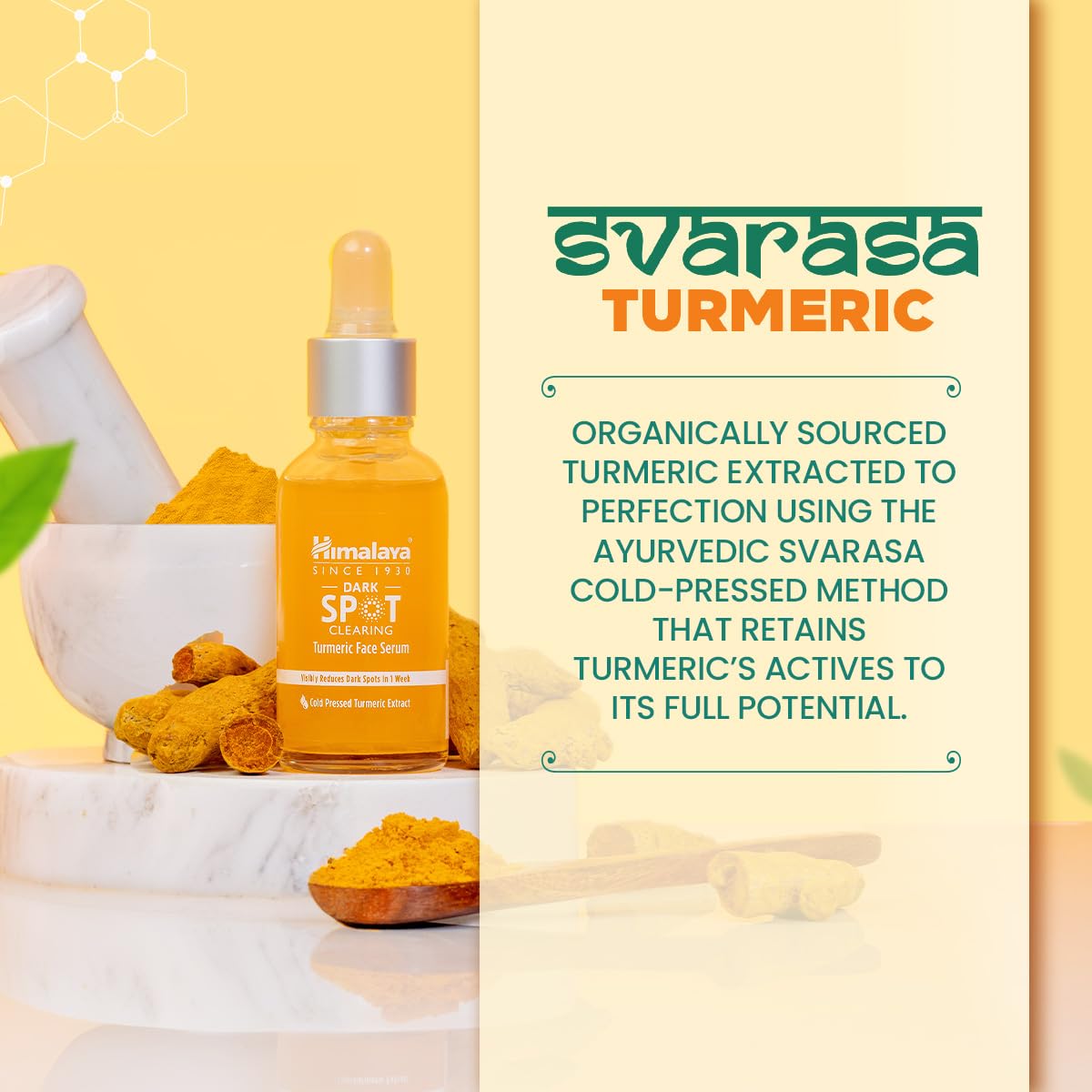 Himalaya Dark Spot Clearing Turmeric Face Serum for glowing skin | with Niacinamide, Glycolic acid & Organically sourced Turmeric | Reduces Dark Spots from Day 7 for Glowing skin | 30ml