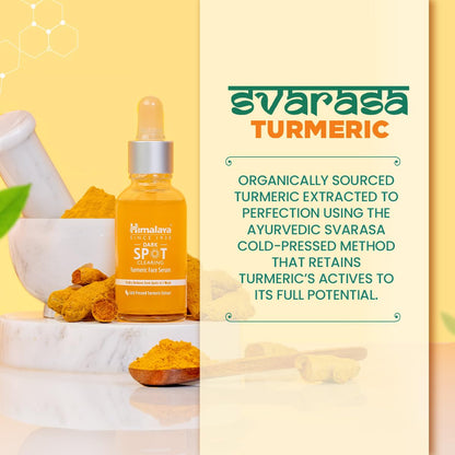 Himalaya Dark Spot Clearing Turmeric Face Serum for glowing skin | with Niacinamide, Glycolic acid & Organically sourced Turmeric | Reduces Dark Spots from Day 7 for Glowing skin | 30ml