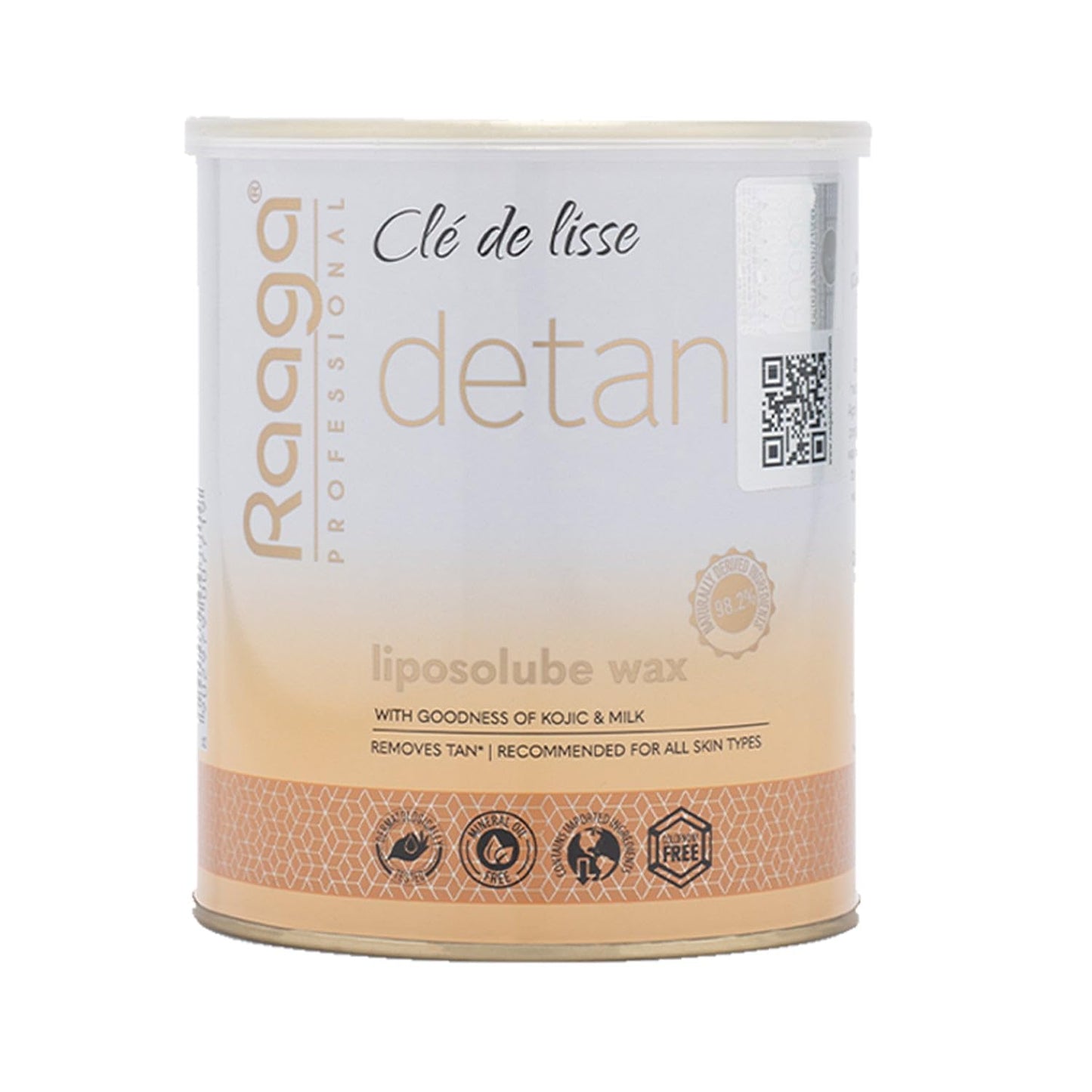 Raaga Professional Detan Liposoluble Wax | Kojic and Milk (Imported Ingredient) | Removes Tan | Dermatologically Tested, Colophony Free | For All Skin Types (800 ml)