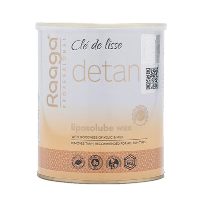 Raaga Professional Detan Liposoluble Wax | Kojic and Milk (Imported Ingredient) | Removes Tan | Dermatologically Tested, Colophony Free | For All Skin Types (800 ml)