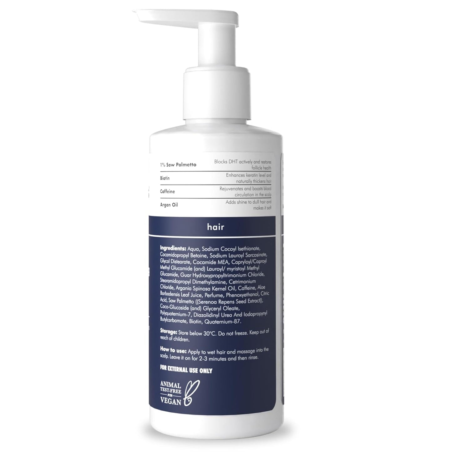Man Matters Dht Blocking Anti Hair Fall Shampoo, Reduces Hair Fall, Strengthen Hair, With Power Of Caffeine, Saw Palmetto, Argan Oil, & Biotin | 300ml