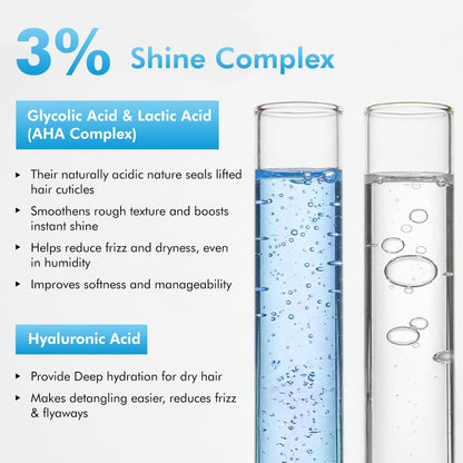 mCaffeine High Shine Glossy Hair Shampoo For Dull, Dry & Frizzy Hair | 3% Shine Complex - With Glycolic Acid & Hyaluronic Acid | 48 Hr Frizz Control | Fresh Floral Fragrance | 250ml