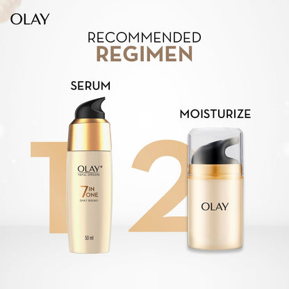 Olay Total Effects Serum |with Vitamin C, B5, Niacinamide, Green Tea |Fights 7 signs of ageing for glowing, hydrated and younger looking skin |Suitable for Normal, Dry, Oily & Combination skin |50 ML