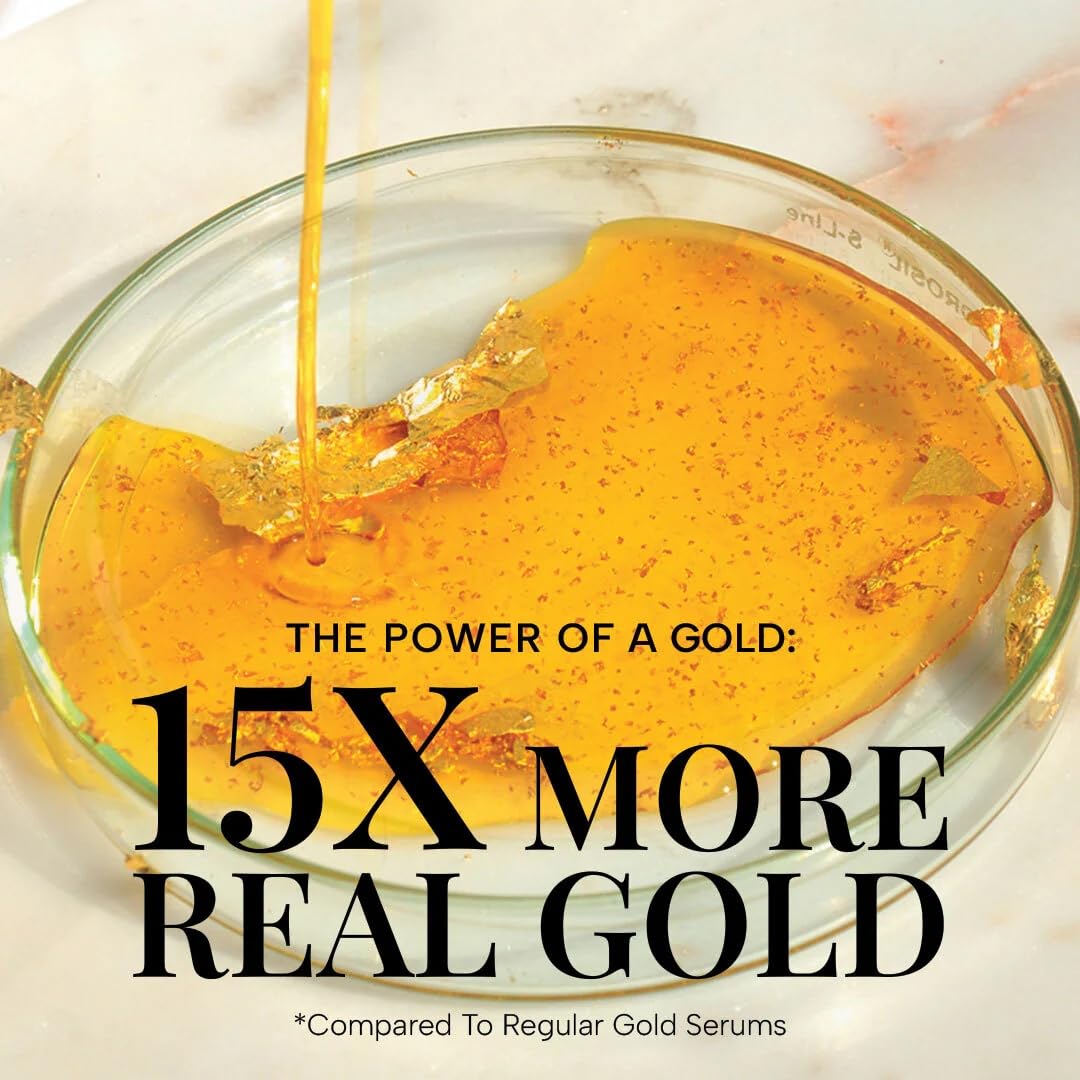 RAS Luxury Oils 24K Gold Radiance Elixir Face Serum for Glowing Skin, Skin Brightening, Reduce Wrinkles, Acne, Dark Spots, Natural & Organic