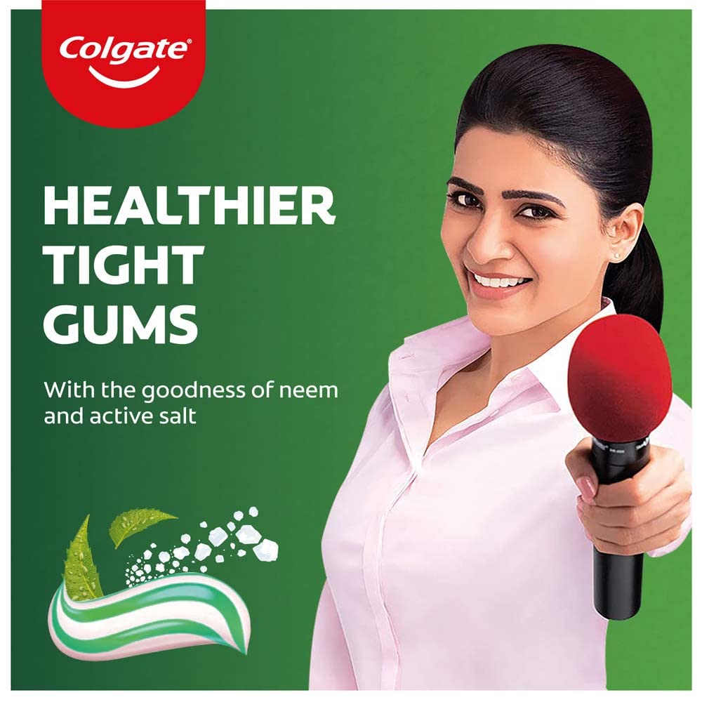 Colgate Gentle Ultrafoam Ultra Soft Bristles Manual Toothbrush For Adults, 2 Pcs, Multicolor & Active Salt Neem Toothpaste, Germ Fighting Toothpaste For Healthy, Tight Gums, Oral Care 200G