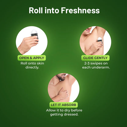 Wild Stone Awake Anti-Odour Roll On For Men, 50ml | Up to 72-Hour Odour Control | Enriched with Matcha tea and chamomile tea |Skin Friendly & Itch Free Deodorant Roll On | Long-Lasting Freshness