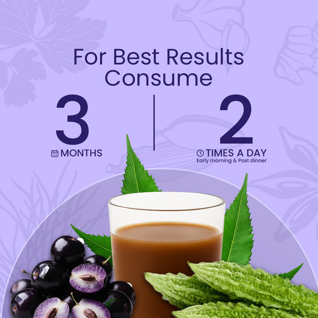 KRISHNA'S HERBAL & AYURVEDA Krishna'S Karela Jamun Neem Juice-1000 Ml Blend Of Fresh Karela, Neem Juice & Jamun Seeds Ayurvedic Solution For Balancing Sugar Levels, Pack Of 1