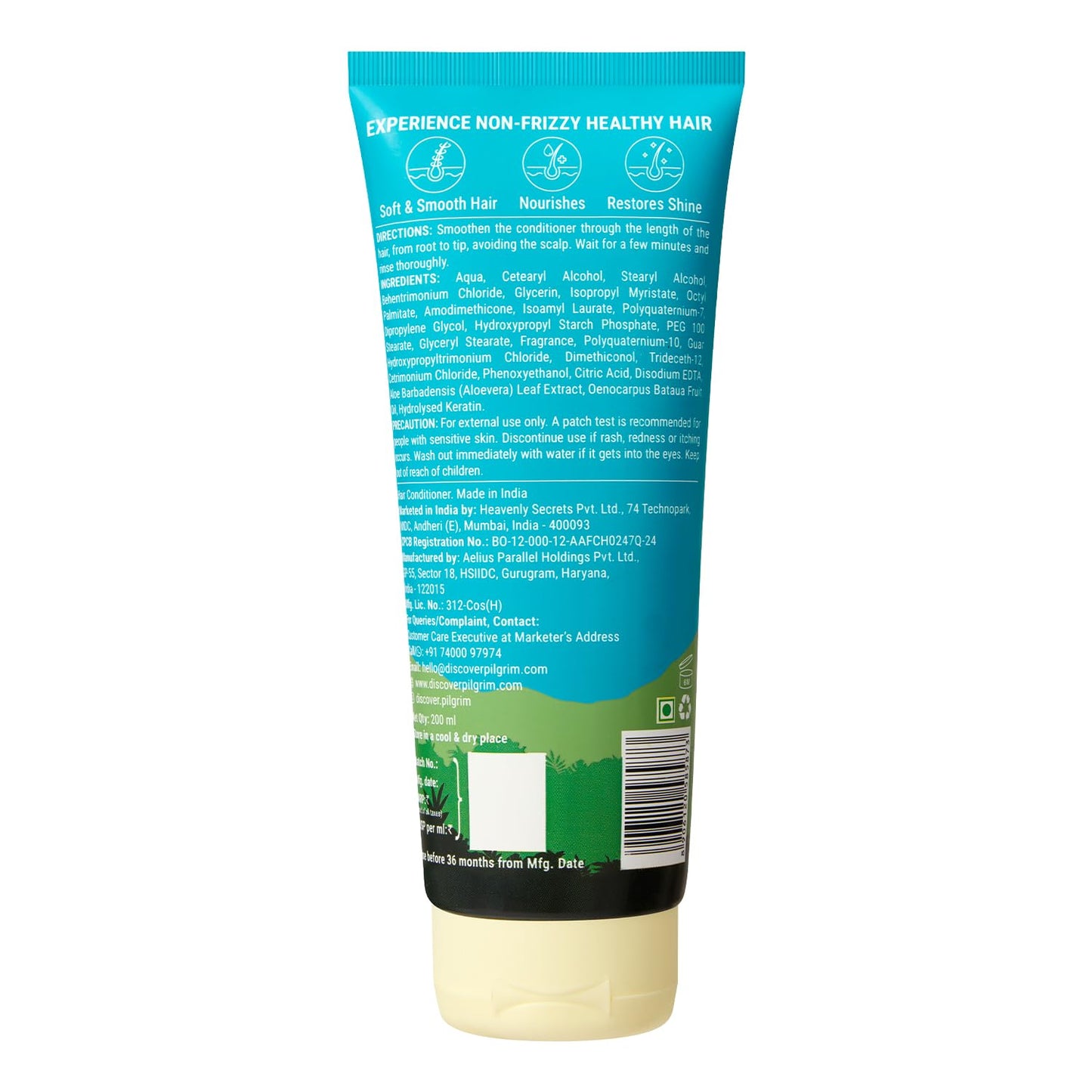 Pilgrim Amazonian PatuÃ¡ & Keratin Hair Smoothing Conditioner-Unscented- For Dry & Frizzy Hair With Sacha Inchi|Hair Conditioner For Smooth & Silky Hair|Silicone Free|Women & Men|200 Millilitre