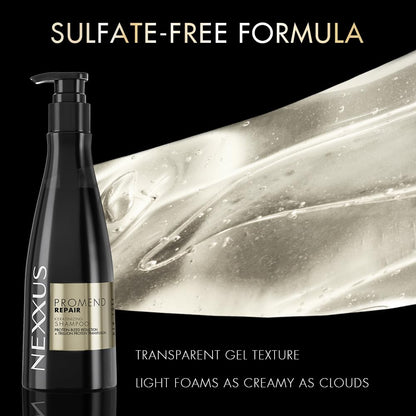 Nexxus Promend Repair Keratinizing Shampoo For Damaged Hair 250ml | 12 X Stronger | 200% Smoother | Crafted with Magnolia Parfum Fragrance Profile
