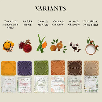 Sadhev Vetiver & Chocolate Ayurvedic Bathing Soap Bar For Moisturising &, Paraben & Sulphate Free - 125g (Pack of 1)