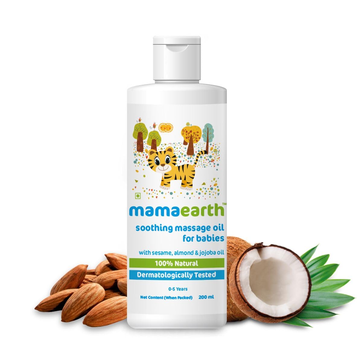 Mamaearth Soothing Massage Oil for Babies - 200ml | Infused with Sesame, Almond & Jojoba Oil | Heals Skin & Builds Immunity, Light & Safe, Non-staining Oil