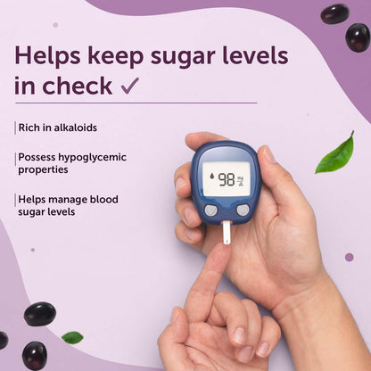 Neuherbs Natural Jamun Seed Powder - 200g For Diabetes | Supports Healthy Digestion & Sugar Levels | Rich in Vitamin C, Iron, Magnesium & Fiber