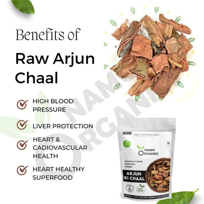 Namo Organics - Arjun ki Chaal â€“ 400g Arjuna Bark â€“ To Support Heart Health & Promote Good Cholesterol | Ayurvedic Heart Health Support | Natural, Sun-Dried, Unprocessed |
