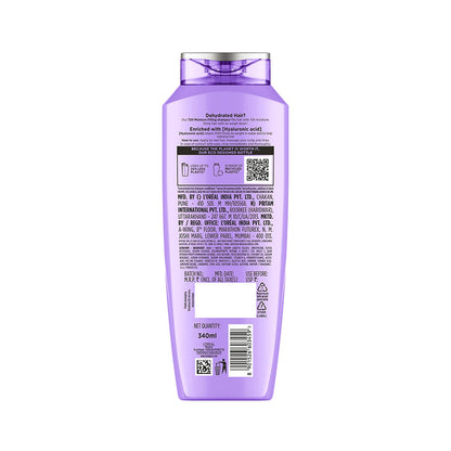 L OrÃ©al Paris Moisture Filling Shampoo, With Hyaluronic Acid, For Dry & Dehydrated Hair, Adds Shine & Bounce, Hyaluron Moisture 72H, 340Ml.