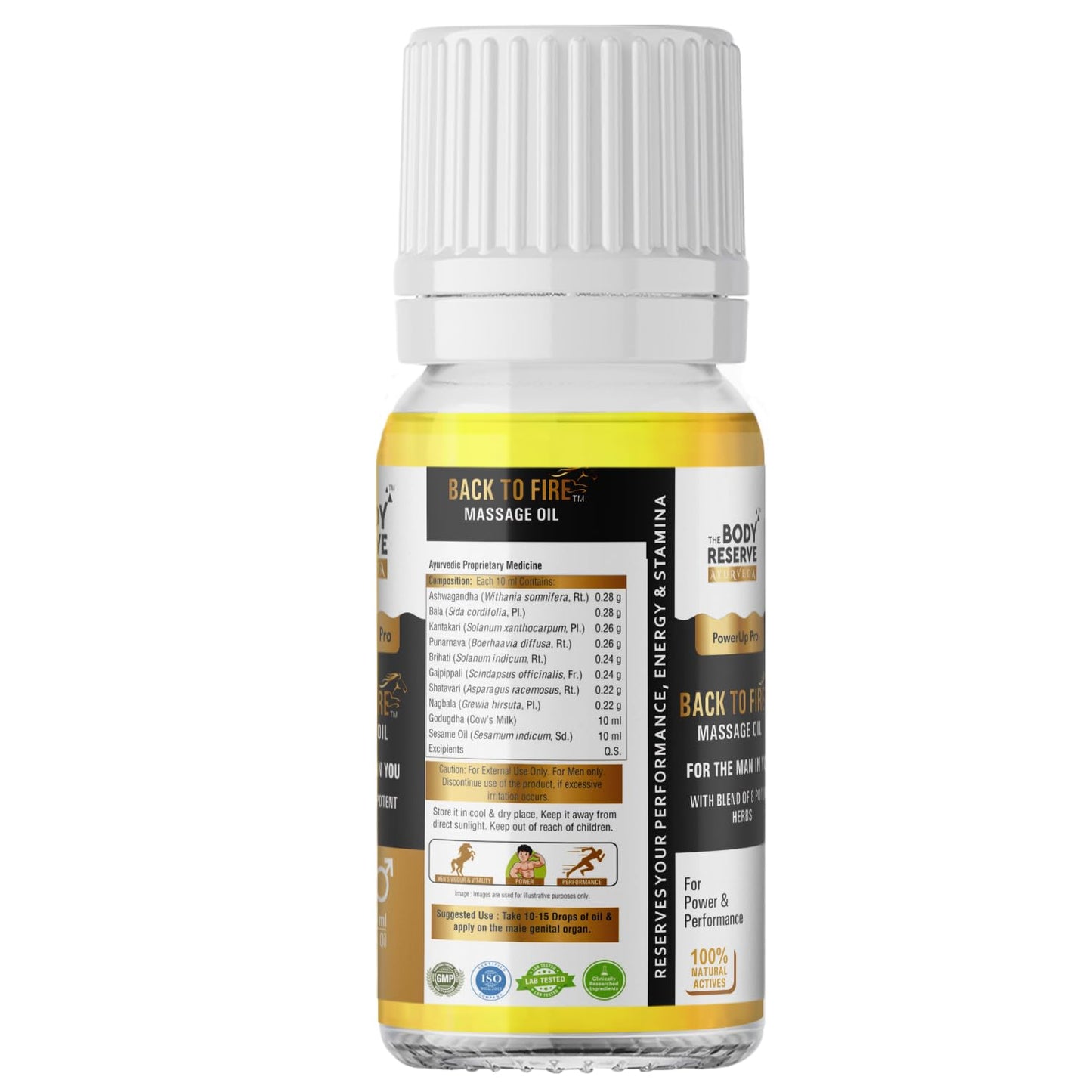 The Body Reserve Back To Fire Ayurvedic Massage Oil for Men With Ayurvedic Herbs 15 ml (pack of 1)