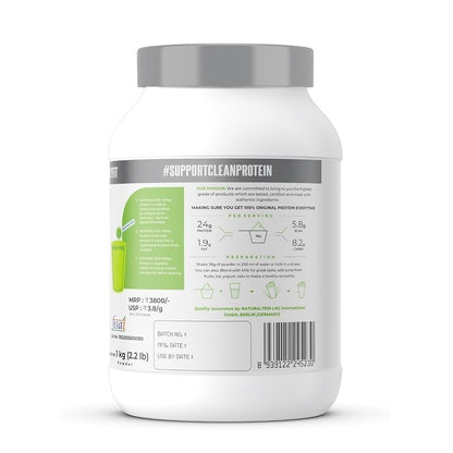NATURALTEIN Natural Whey Protein â€“ 24g Protein per Serving | Pista Kulfi Flavour | Stevia Sweetened | No Added Sugar | Non-GMO | Soy-Free & Gluten-Free | Super Mixability | 1 kg