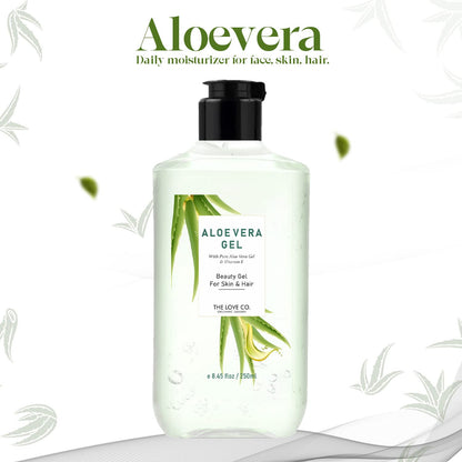 The Love Co. Pure Aloe Vera Gel + Tea Tree Gel 250mlx2 | Pack of 2