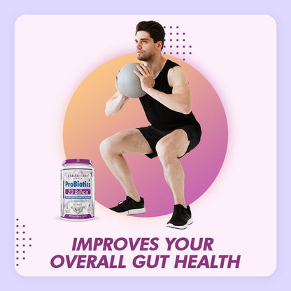 HealthyHey Nutrition Probiotic 20 Billion Cfu Supplement with Delayed - Release Capsules for Temperature Stable, Digestion, and Immune Health - (60 Capsules)
