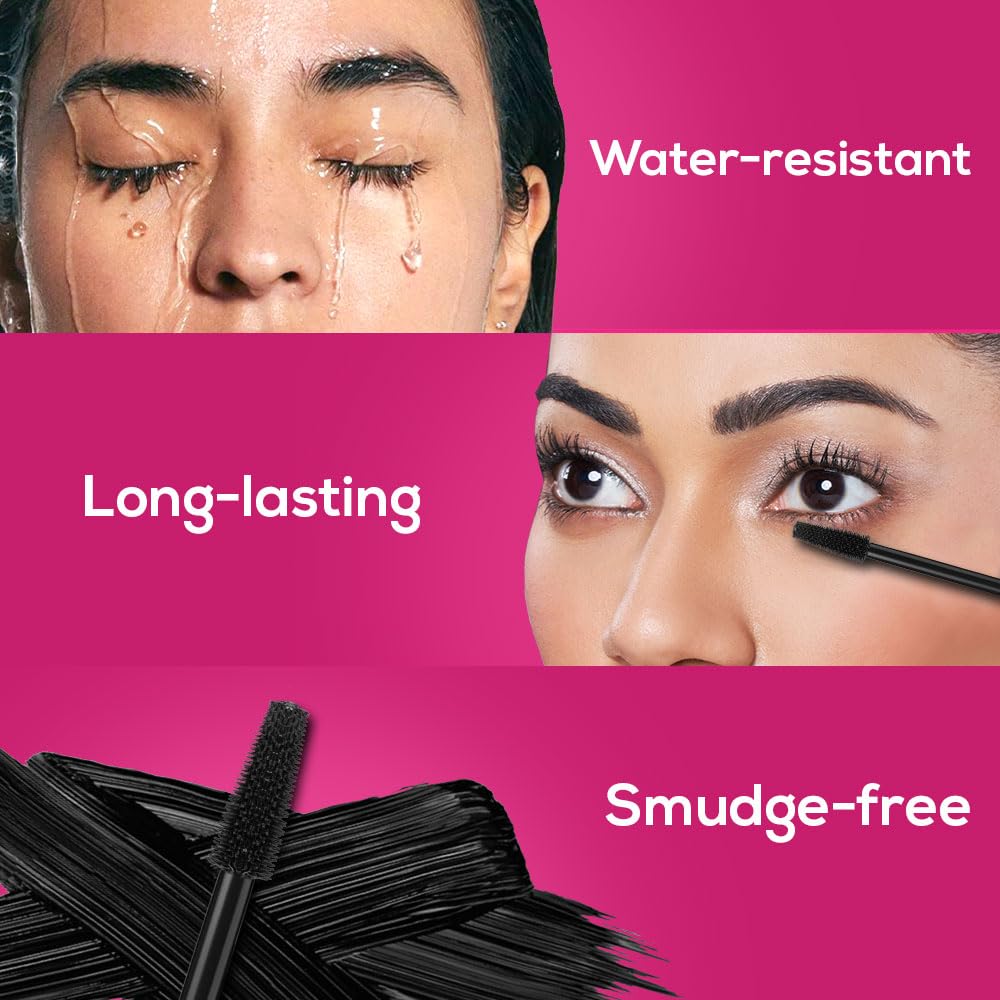 RENEE Power Lash Mascara, Darkest Black, Instantly Curls, Lengthens & Volumizes, Long-Lasting Clump-Free Formula, Water-Resistant, Highly Pigmented, Enriched with Castor Oil, 9.5ml