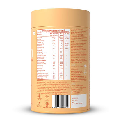 Trunativ Collagen Supplements | Advanced Japanese Marine Collagen Powder for Women & Men | Type 1 and 3 Hydrolyzed Peptides | Supplement with Hyaluronic Acid | Supports Skin Glow, Hair Growth, and Nail Strength | Mango Citrus (200g)