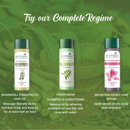 Biotique Fresh Neem Anti Dandruff Shampoo and Conditioner | Controls Dandruff | Eliminates Dryness, Flaking, and Itching | Hair Looks Fresh and Lustrous |Suitable for All Skin Types | 120ml