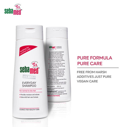 SebaMed Everyday Shampoo 200 Ml|Ph 5.5|Normal To Dry Hair| Mild|Gives Moisture & Volume |Phthalates & Sls And Parabens Free |Unisex For Dry Scalp Toxin Free | Clinically Proven | Toxin Free