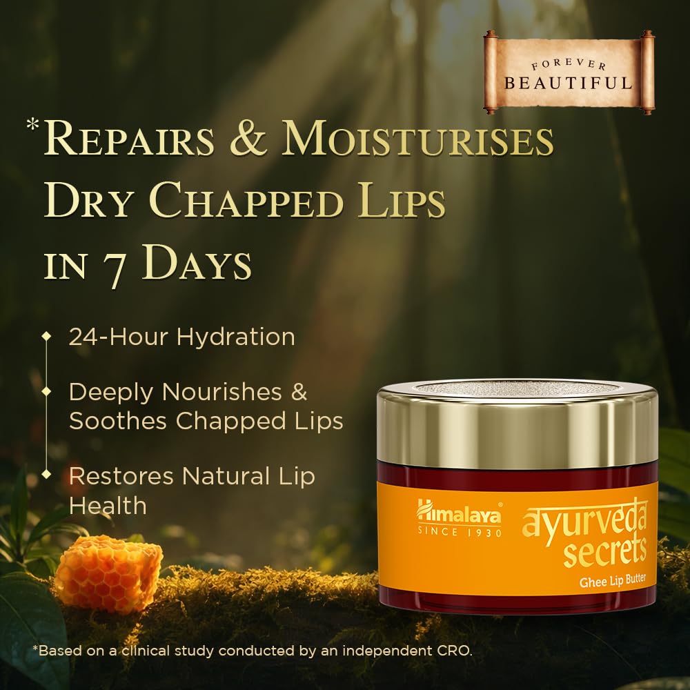 Himalaya Ayurveda Secrets Ghee Lip Butter 10gm | Paraben & Sulphate Free Lip butter, Ayurvedic | With pure cow ghee, Madhu (honey)