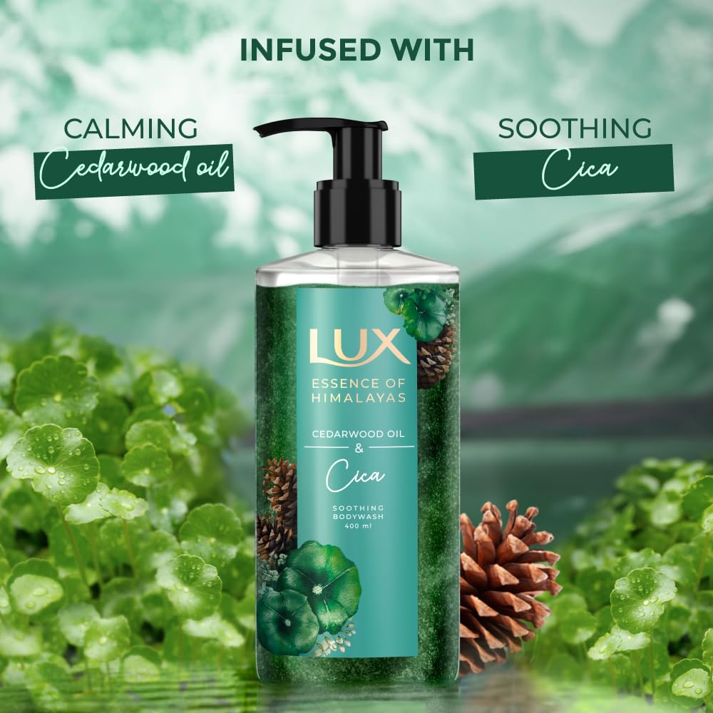 Lux Essence of Himalayas | Cedarwood Oil & Cica|100% Natural himalayan oil | Soothing Body Wash 400 ml