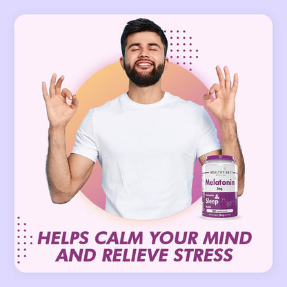 HealthyHey Nutrition Melatonin 2mg - 120 vegetable capsules - Promotes Sleep and Relaxation