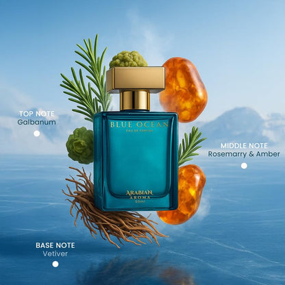 Arabian Aroma Blue Ocean Eau de Parfum â€“ Long Lasting Perfume for Man â€“ Mens Perfumes Long Lasting â€“ 50ml