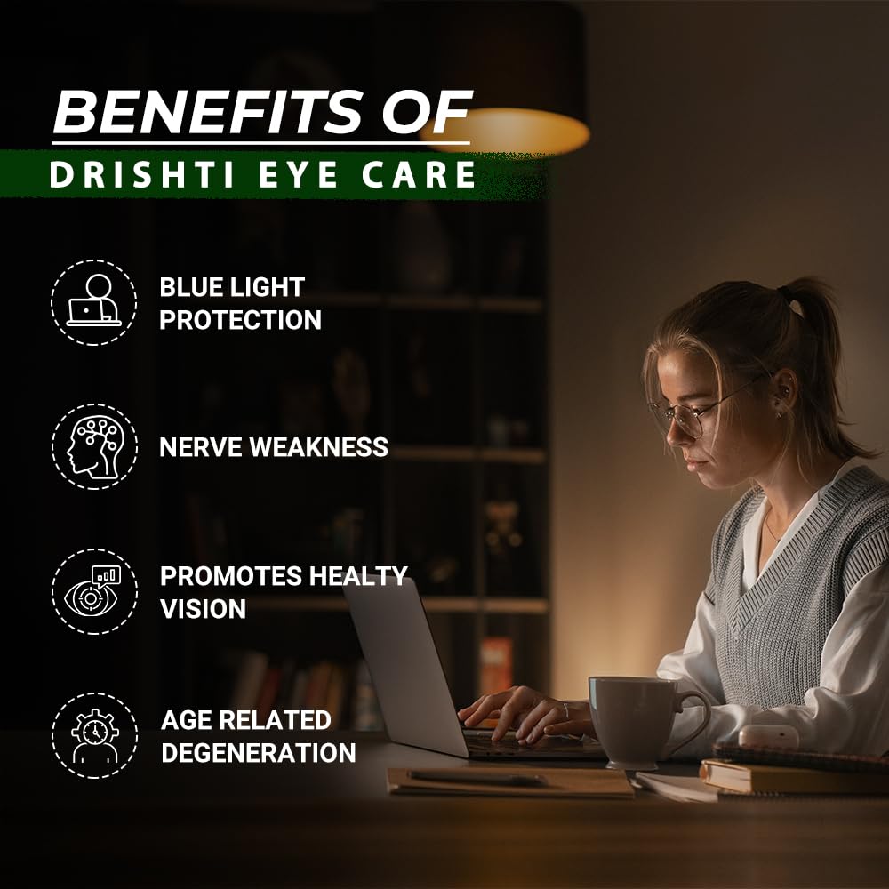 Divya Himalayan Plant-Based Drishti Eye Care Supplement, 60 Tablets, Supports Eye Health & Vision, Herbal Blend with Lutein, 1 count, 60 capsules