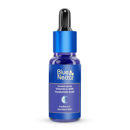 Blue Nectar Plant Based Vitamin C Face Serum for Glowing Skin 100 Natural Hyaluronic Acid Serum Ayurvedic Serum for Women Men 9 Herbs 30 ml
