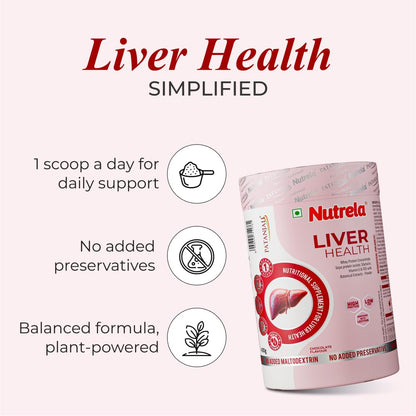 Nutrela Liver Health | High-Protein Nutritional Supplement for Liver Detox & Repair | Botanical Extracts & 21 Micronutrients â€“ 400g