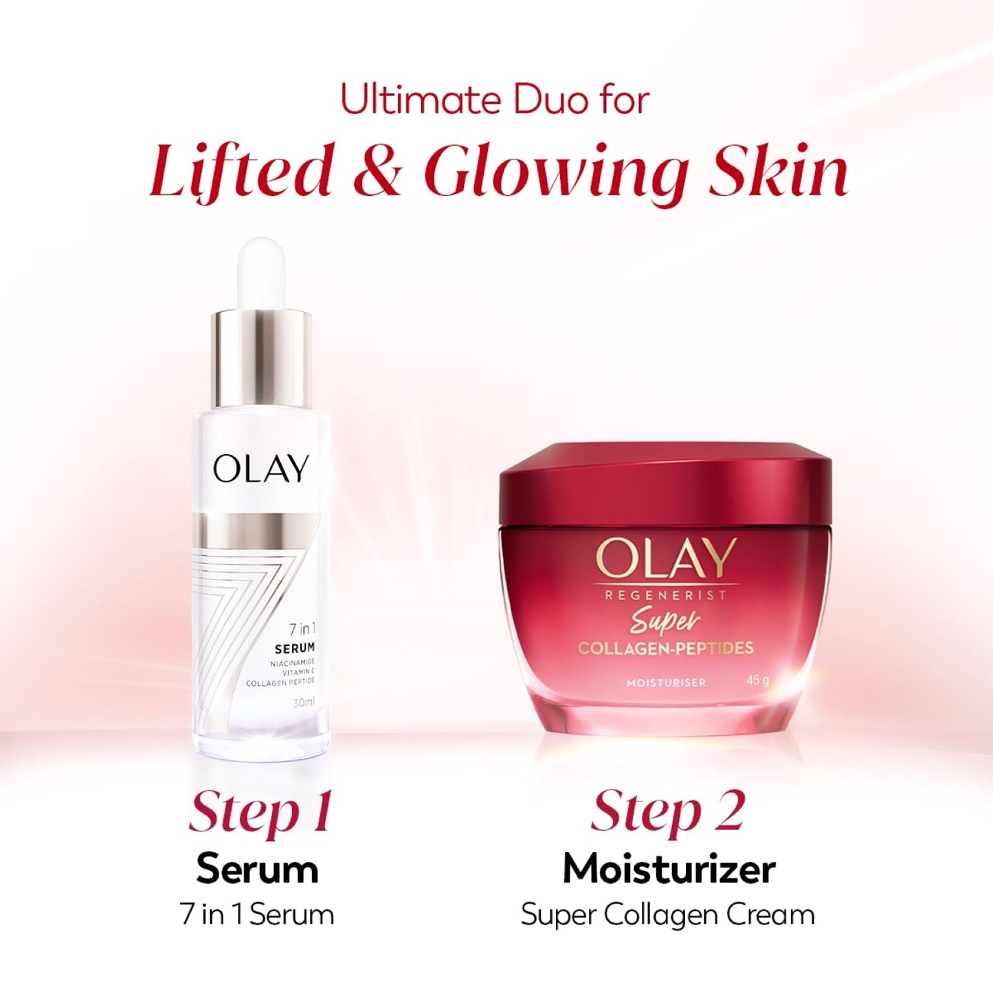 Olay Cream Regenerist Super Collagen Peptides Moisturizer For Firmer & Lifted Skin, Visibly Reduces 5 Signs Of Ageing, Luxuriously Soft Texture, All Skin Types Including Sensitive Skin, 45Gm
