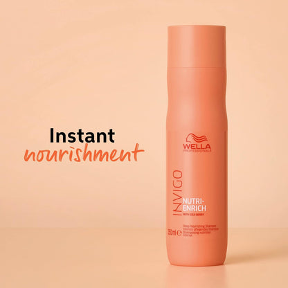 Wella Professionals Invigo Nutri-Enrich Shampoo for Damaged Hair | 250 ml | Nourishing, Hydrating Hair Cleanser for Dry Hair | With Goji Berry Nutrients