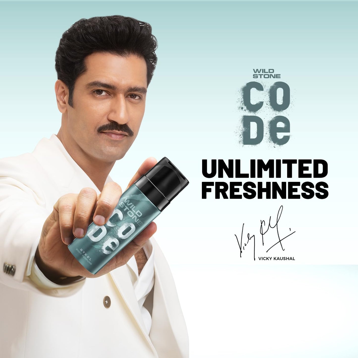 Wild Stone Code Steel Long Lasting No Gas Body Perfume For Men, 150Ml - Steel, Spray