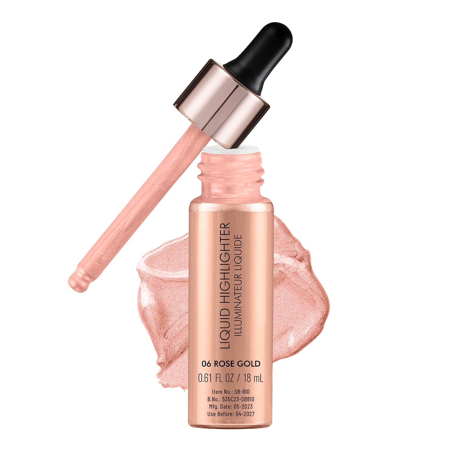 Swiss Beauty Drop & Glow Liquid Highlighter | Face Makeup | Illuminating Liquid Highlighter With Dewy Finish | Shade -Rose Gold, 18ml