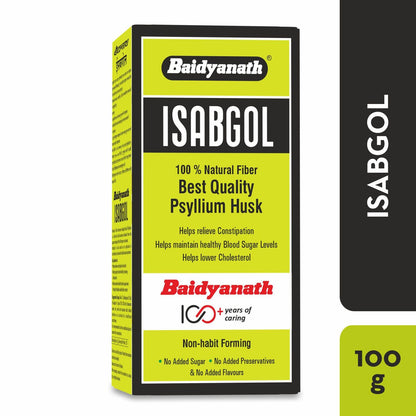 Baidyanath Asli Ayurved Isabgol 100 gm - Psyllium Husk Powder| Boosts Digestion | Constipation Relief Naturally | Rich Source Of Dietary Fiber Supplement