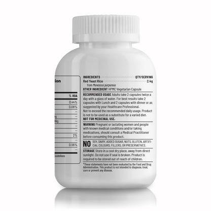 Unived Red Yeast Rice, 1200mg Per Serving, For Heart Health & Cholesterol Management, 120 Capsules