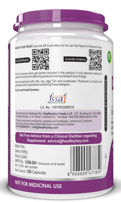 HealthyHey Nutrition Digestive Enzymes Capsules - Amylase, Lipase, Protease, Multi-Enzyme Complex Tablet - 120 Vegetable Capsules