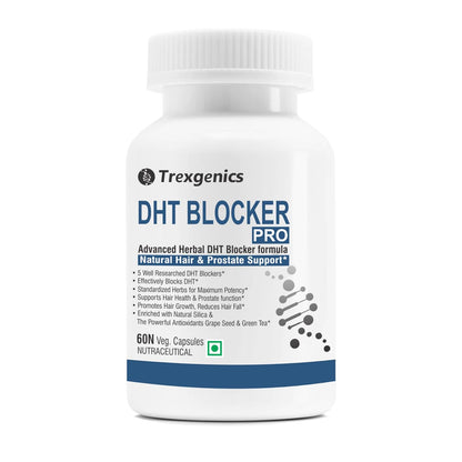 Trexgenics DHT BLOCKER PRO formula with standardized herbs Hair Fall, Prostate Health Support VEGAN & NON-GMO (60 Veg. Capsules) (Pack of 1)