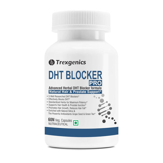 Trexgenics DHT BLOCKER PRO formula with standardized herbs Hair Fall, Prostate Health Support VEGAN & NON-GMO (60 Veg. Capsules) (Pack of 1)
