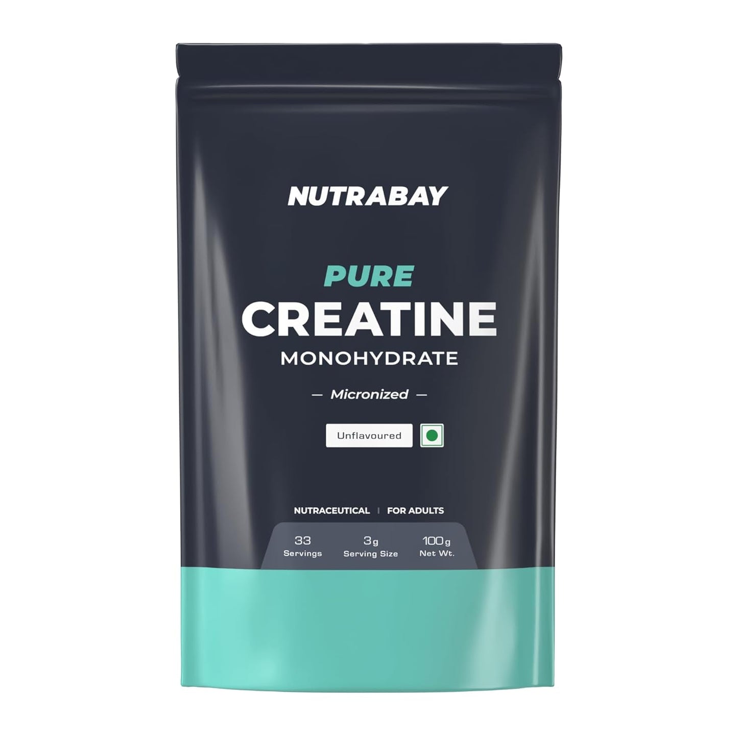 Nutrabay Pure Micronised Creatine Monohydrate Powder 3000 mg/Serving â€“ Pre/Post Workout Supplement for Muscle Gain & Recovery |33 Servings â€“ 100g, Unflavoured | Trustified Certified | 100% Authentic