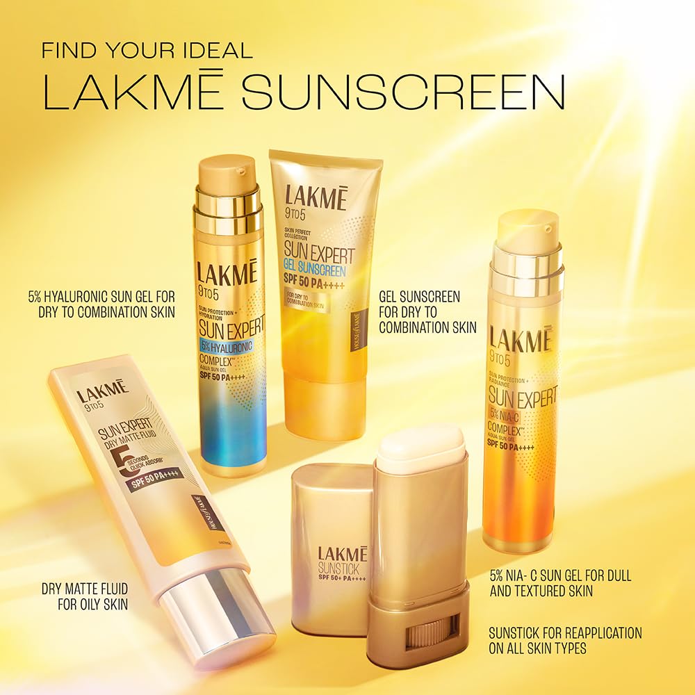 LAKMÃ‰ Sun Expert, Dry Matte Fluid Sunscreen, 50ml, for Oily and Combination Skin, with 1% Niacinamide & Ceramide, SPF 50 PA++++, Quick Absorbing, no White Cast