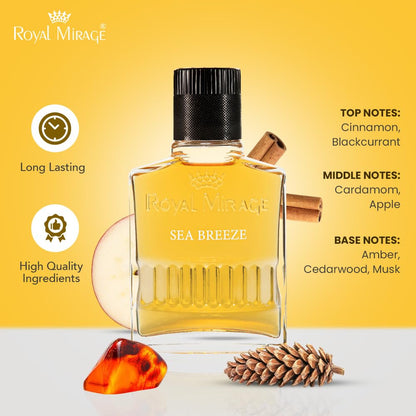 Royal Mirage Sea Breeze Aftershave for Men | Soothing Cinnamon & Fruity Notes | Instant Post-Shave Comfort | Premium Men Aftershave | Long-Lasting Freshness | 100ml