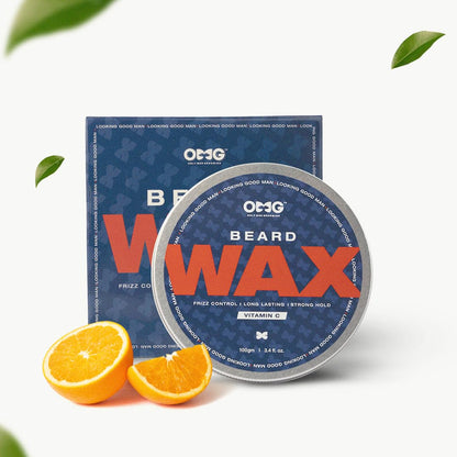 OMG Beard Wax 100gm | Frizz Control | Long Lasting Hold | Strong Hold | Enriched with Vitamin C | 100% Natural Ingredients