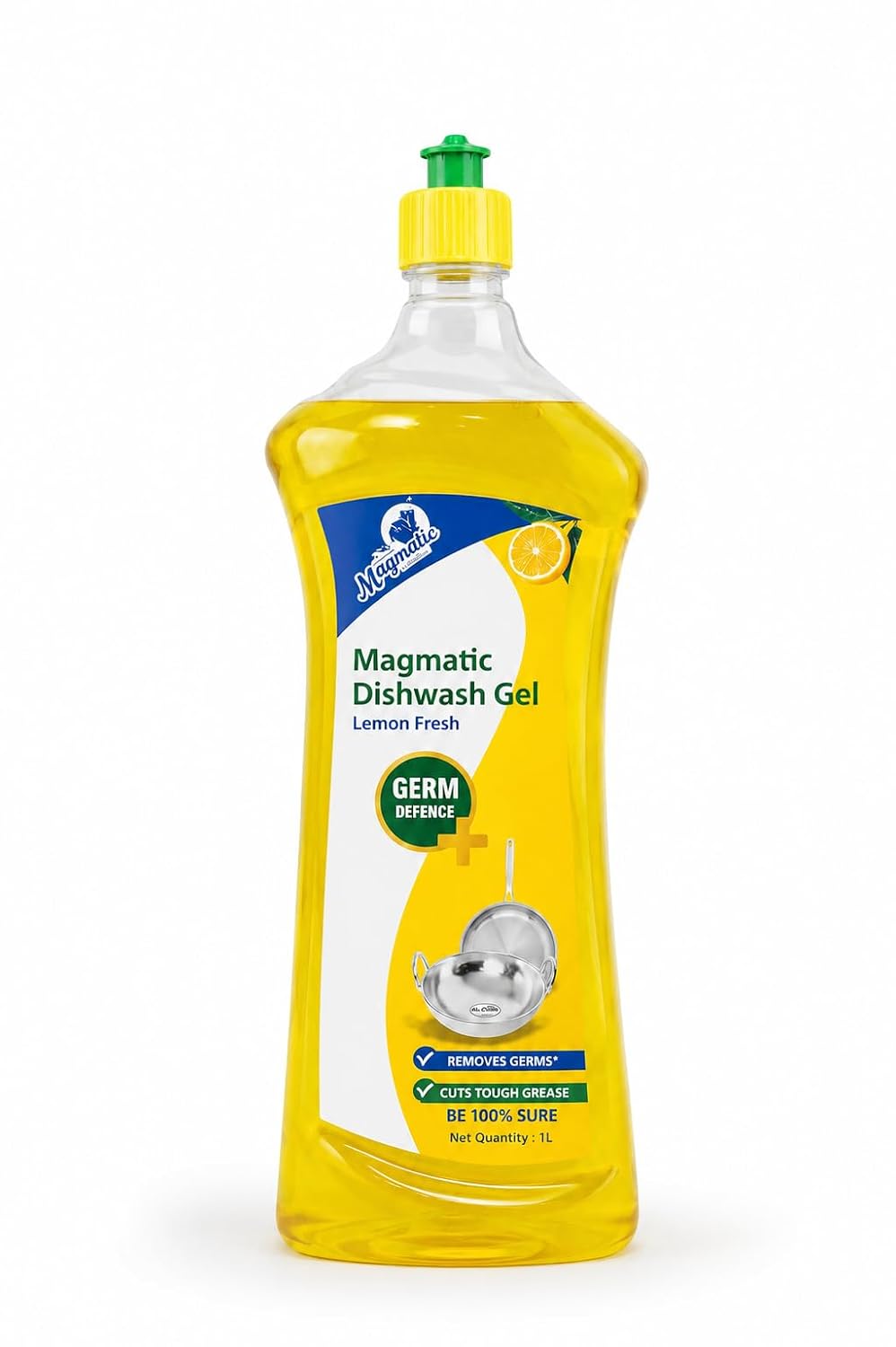 Magmatic Lemon Fresh Dishwash Liquid Gel 1L